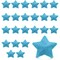 24 Pack Small Blue Star Embroidery Sequin Patches for Clothing, Iron On Sewing Applique (3.3 in)